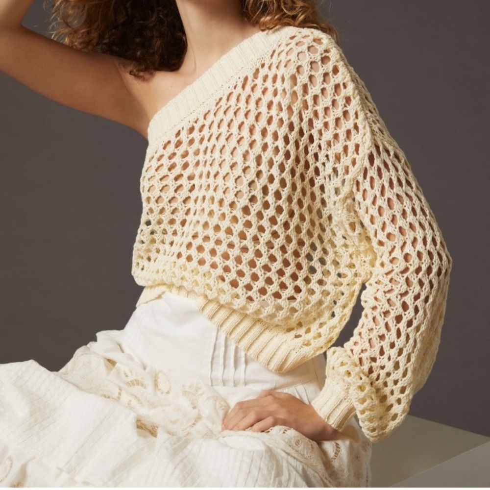 Maeve One-Shoulder Crochet Layer NWOT, Really cute!!!  (#7)